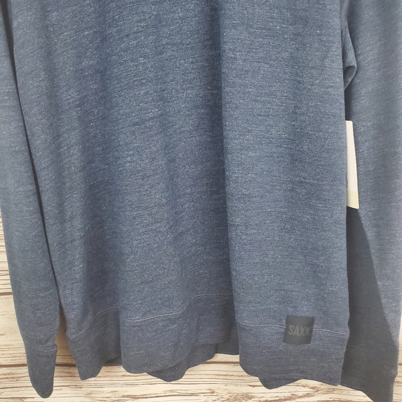NWT SAXX Mens Medium 3SIX FIVE CREW Neck Navy Blue Long Sleeve Sweatshirt     #9 - Picture 3 of 8